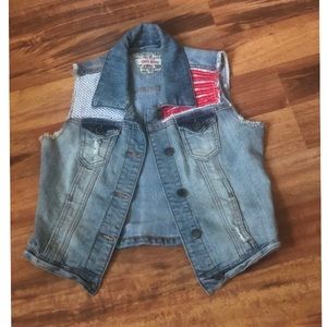 American Flag Denim Vest